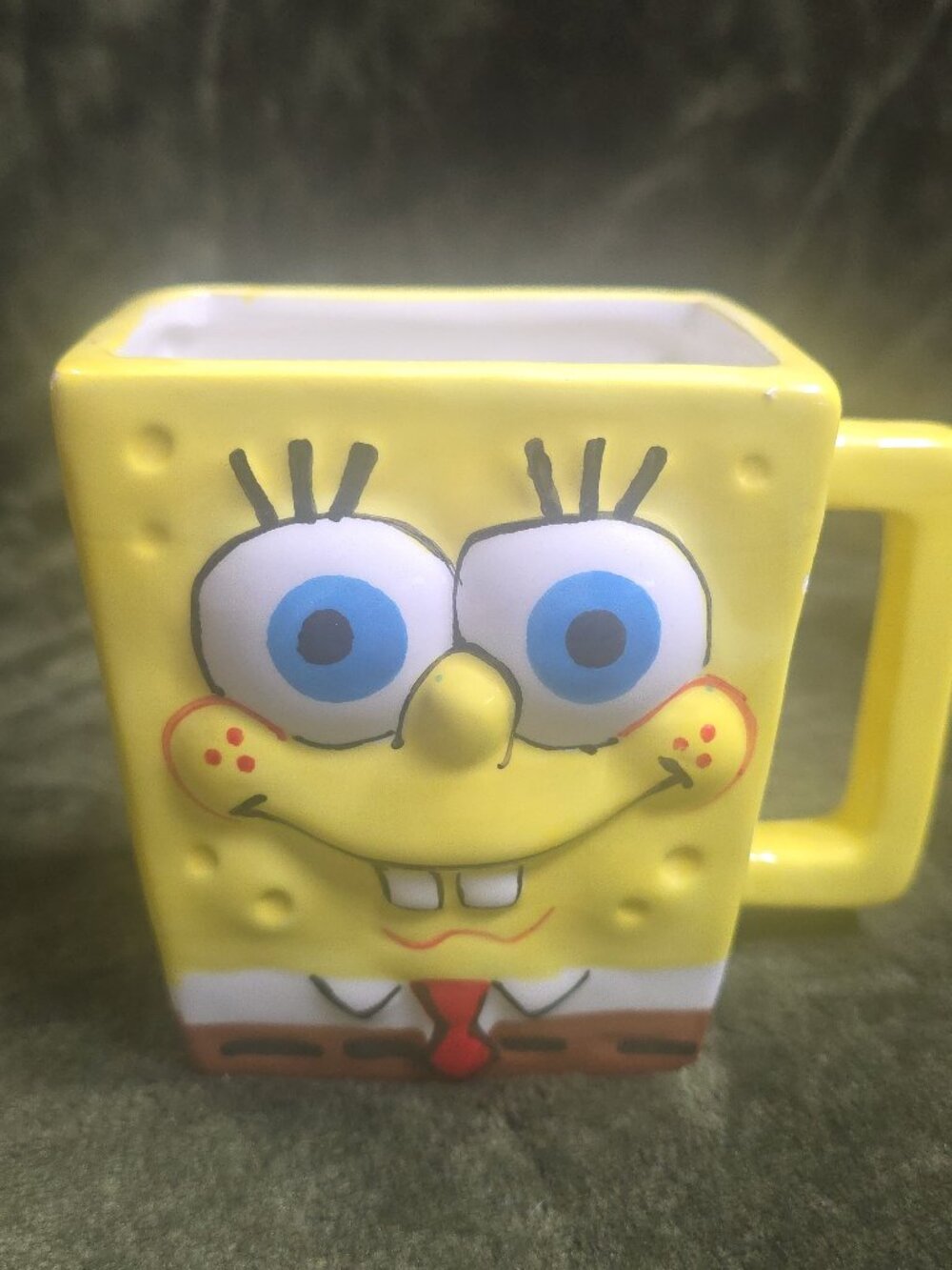 SpongeBob SquarePants 3D Sculpted Square Ceramic Mug Nickelodeon 20oz